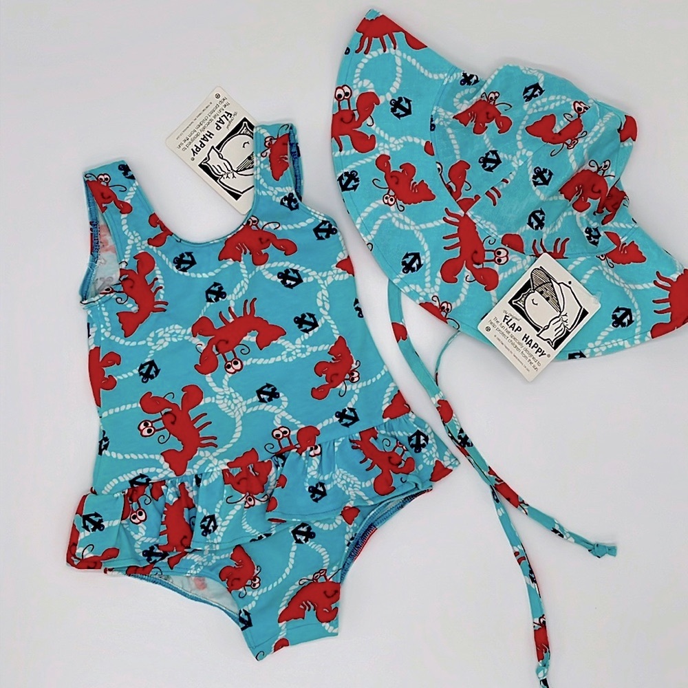 New Flap Happy Lobster swimsuit and hat - bundle discounts